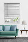 1  Cordless Room Darkening Vinyl Mini Blinds  White Horizontal Window Shades