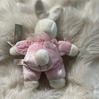 Russ Berrie Pink And White Bunny Rabbit Stuffed Animal Beanbag Plush 7   