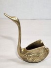 Solid Brass Small Swan Planter 5 5  High Trinket Coin Match Ring Jewelry Holder
