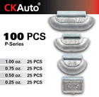 100pcs P Type Lead Clip On Wheel Weights Assortment  0 25oz  0 5oz  0 75oz  1 0o