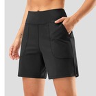 Women s Bermuda Shorts With Pockets High Waisted Long Shorts For Running Workout