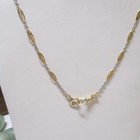 Antique Art Deco Edwardian Solid 14k Gold And Platinum Watch Chain 14 1 2  9 71
