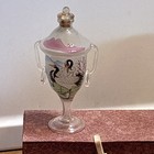 Vtg antique Chinese Reverse Inside Painting Cranes Vanity Perfume snuff Bottle