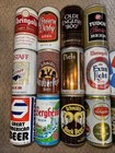 Lot Of 14 Vintage Crimped Steel 12 Oz Beer Cans Bottom Opened   1 