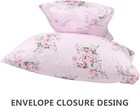 2 Pack Pink Floral Pillowcase Standard Size  100  Cotton 600 Thread Count Pillow