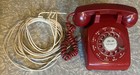 Vintage Red Western Electric Rotary Desk Telephone Bell System Cd 500
