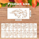 18pcs Wildflower Stencils For Painting  Leaves And Flower Stencil Reusable Botan