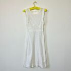1930s Vintage White Lace Sheer Midi Dress Bias Cut Xxs   Xs 
