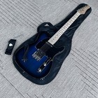 Full-size Trans Blue Electric Guitar With Maple Neck Gig Bag And Accessories