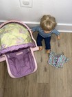 American Girl Bitty Baby Travel Seat  Bitty Baby Blonde Boy- Clothes- Play Cond 