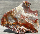 Old Stock Laguna Banded Crazy Lace Agate Red Pink Orange Lapidary Rough Slab  9