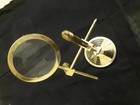 Vintage Solid Brass Desktop Magnifying Glass Adjustable Stand Magnifier Gift