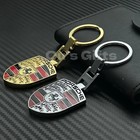 Porsche Logo Crest Key Ring Keychain Solid Metal Gold   Silver 2 Color You Pick