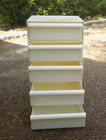 Vtg 5 Drawer Older Kartell Style Modern Plastic Stacking Simon Fussell Off White