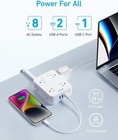 Anker 8-outlets Power Strip 2000j Surge Protector 2 Usb-a Port 20w Usb-c Charge