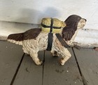 Vintage    Cast Iron Still Bank St Bernard With Pack  1905-1930 s 5 1 2    Tall