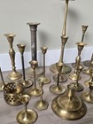 Vtg Antique Lot Of 25 Solid Brass Candle Stick Holder Taper India Himark 