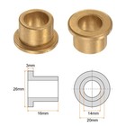 2pack Flange Bearing Sleeve 14mm X 20mm X 16mm Bronze Self Lubricating Bushings