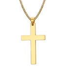 Stainless Steel Cross Pendant Necklace 60cm Link Chain Men Women Punk Jewelry