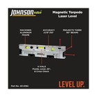 Johnson Level   Tool 40-6184 Magnetic Torpedo Laser Level  Silver   Black  1    