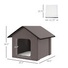 Heated Soft Cat Pet Bed Kitty House Indoor  Warm Shelter