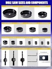 Hole Saw Kit  23pcs Hole Saw Set With 3 4  To 6   19mm-152mm  Saw Blades  1 4  