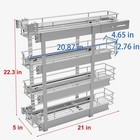 Sikarou 4-tier 5  W X 21  D Narrow Pull Out Cabinet Organizer Wire Baskets