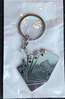 Metal Poker Spades Royal Flush Playing Cards  Chrome Keychain    free Shipping  