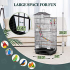39  Metal Bird Cage  Large Parakeet Cages For Parrot With Roof Top Hanging Toys