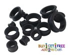 Pair 12g-50mm Black Silicone Flat Flare Tunnels Double Gauges Thin Flesh 3000