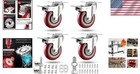 Heavy Duty Swivel Casters Set Of 4 4 Inch Load 2400lbs Lockable Durable