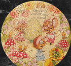 Vtg Round Springbok Puzzle Happyland Happiness Is - Mice - Complete Cottagecore