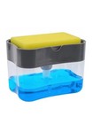 2 In1 Kitchen Liquid Soap Pump Abs Dispenser Sponge Holder Press Countertop Rack