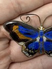 Vintage Large David Andersen Norway Sterling 925s Enamel Butterfly Brooch 1950s