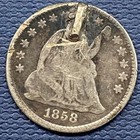 Love Token    m    On 1858 Seated Liberty Half Dime  54062