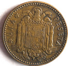 1947  54  Spain Peseta - Excellent Coin - Free Ship - Bin  312
