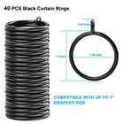 40 Pcs Black Curtain Rings With Eyelet Apply For Up To 1 0 Inch Curtain Rod  bla