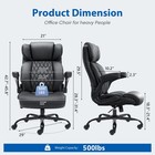 Big   Tall Office Chair 500lbs Executive Desk Chair Lumbar Support Flip Up Arms