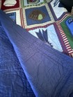 Pottery Barn Kids Sports Appliqu   Embroidered Quilt Reversible Patchwork 66   x86   