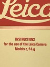 Leica Instructions For Use Of  Leica Camera Models C f    G By Ernst Wetzlar