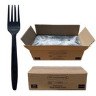 500 Count Plastic Forks Disposable - Black - Heavy Weight - Bpa Free And Heat   