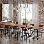 63-inch Bar Table  Industrial Counter Height Pub Table With Metal Footrest brown