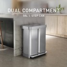 Simplehuman Step Recycler  58l   15 3 Gallon Dual Compartment Kitchen Trash Can 