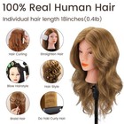 Mannequin Head With 100  Real Hair  18  Hairdresser Cosmetology Training Head   