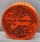 Vintage Pisces Astrology Zodiac Horoscope Coin Bank Japan 5  Chalkware Mcm Retro
