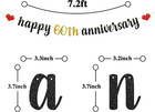 Happy 60th Anniversary Banner - For 60th Wedding Anniversary   60th Anniversary