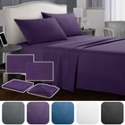 4 Piece Bed Sheet Set 1800 Series Microfiber Comfort Deep Pocket Hotel Bed Sheet
