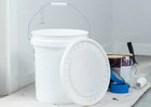5 Gallon Round Plastic Utility Bucket Lid Heavy Duty Easy Press On Off Clean New