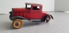 1930s Wyandotte Pressed Steel Ford Red Coupe W  Wood Wheels 5  Missing Wheel G1