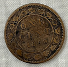 Canada 1859 Large Cent Bronze Coin - Km 1 Foreign Circulated - Queen Victoria